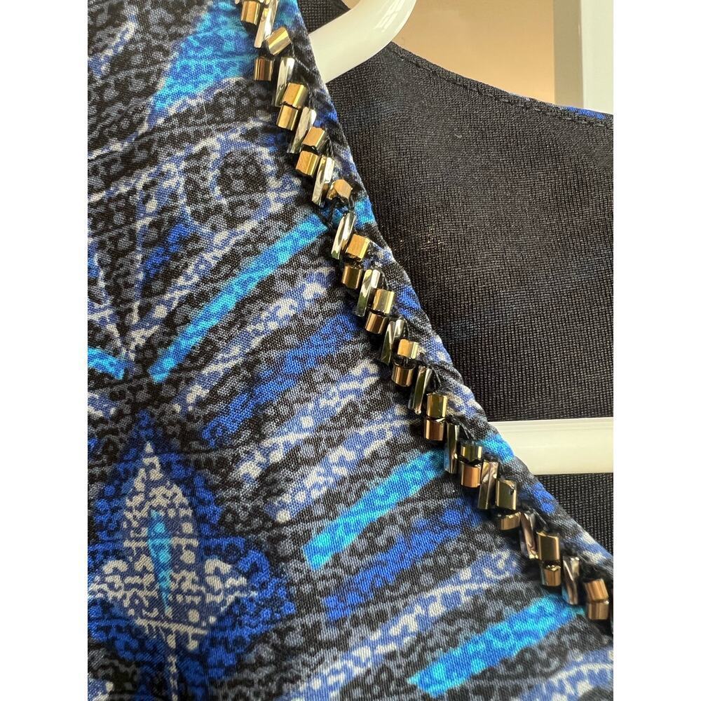 Yumi Dress Geometric Abstract Blue Dress Size 2-4 Art Deco - Picture 8 of 8